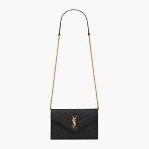 Yves Saint Laurent Cassandre envelope chain wallet